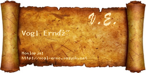 Vogl Ernő névjegykártya